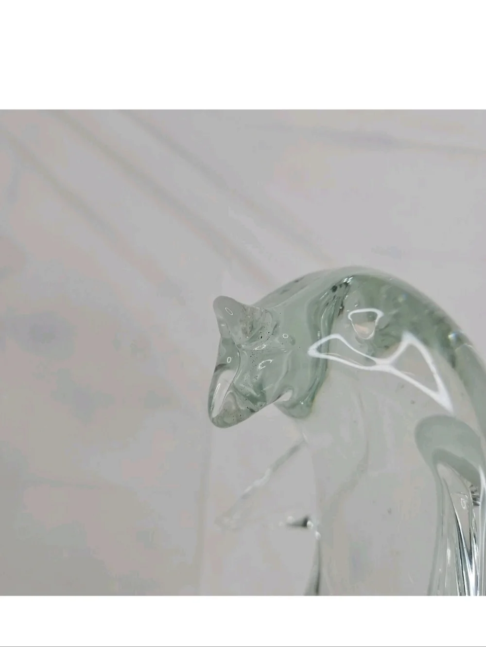 Clear Glass Dolphin Figurine - Decorative Aquarium Accent